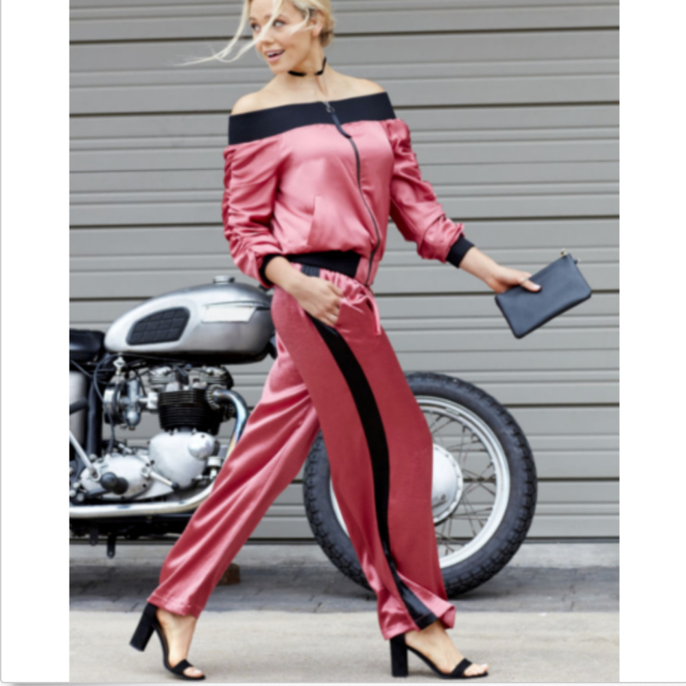 Project Runway Blush/ Light burgundy Track Pants